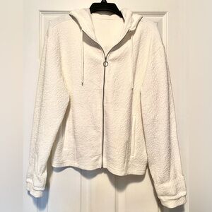 ZYIA White Textured Hoodie